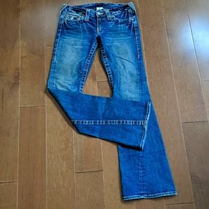 True Religion Jeans. Low rise flare sz 28
